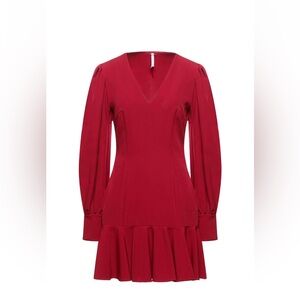Chic Long Sleeve Red Dress